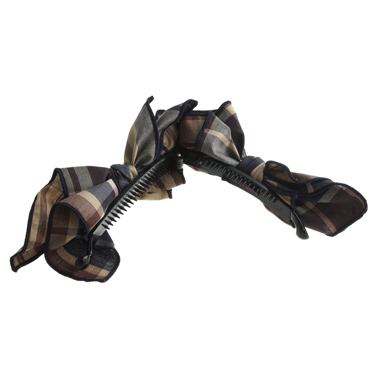 ビッグチェック柄リボンバナナクリップ フェミニン キュート | VINGTAINE | 詳細画像2 