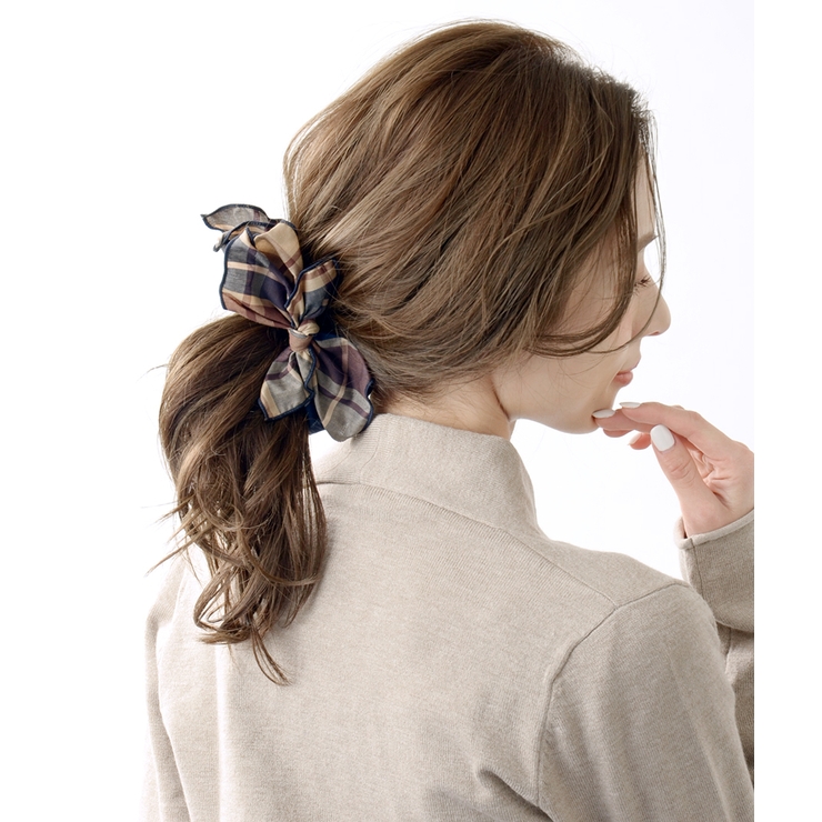 ビッグチェック柄リボンバナナクリップ フェミニン キュート | VINGTAINE | 詳細画像3 