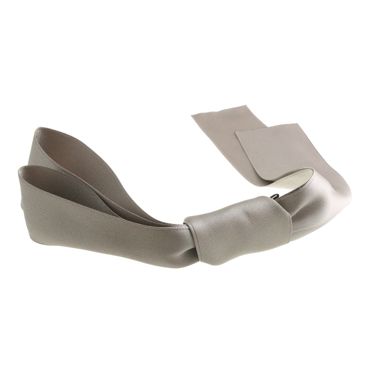 グレージュ | アシンメトリーロングサテンリボンヘアクリップ シンプル くちばしクリップ | VINGTAINE