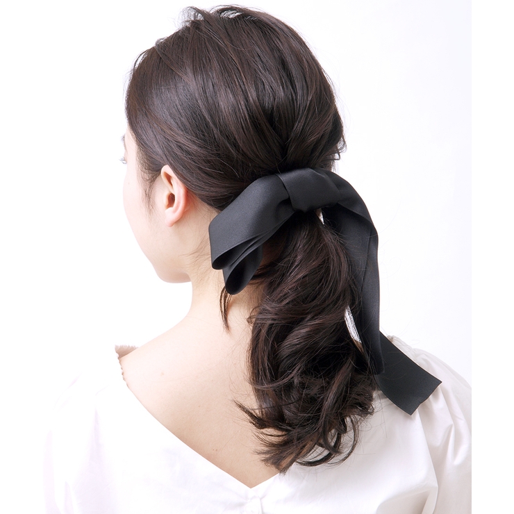 アシンメトリーロングサテンリボンヘアクリップ シンプル くちばしクリップ | VINGTAINE | 詳細画像5 