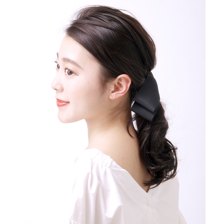アシンメトリーロングサテンリボンヘアクリップ シンプル くちばしクリップ | VINGTAINE | 詳細画像6 