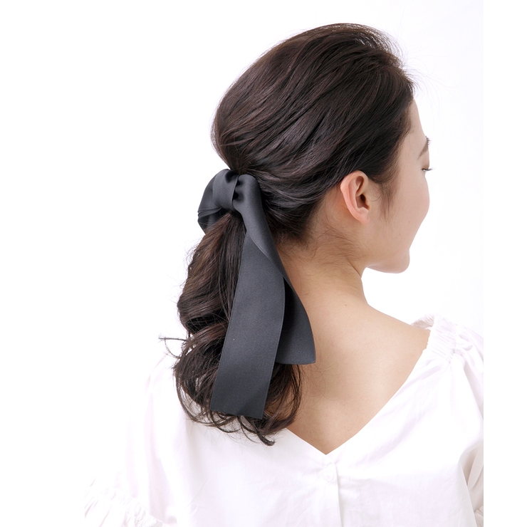 アシンメトリーロングサテンリボンヘアクリップ シンプル くちばしクリップ | VINGTAINE | 詳細画像7 