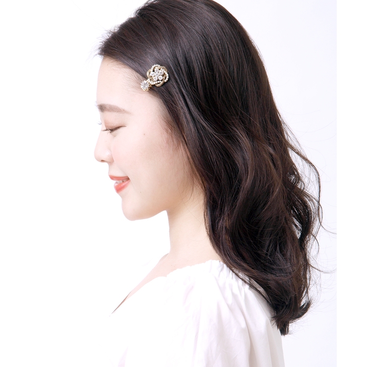 アンティーク調パールビジューミニヘアクリップ 小ぶり くちばしクリップ | VINGTAINE | 詳細画像7 