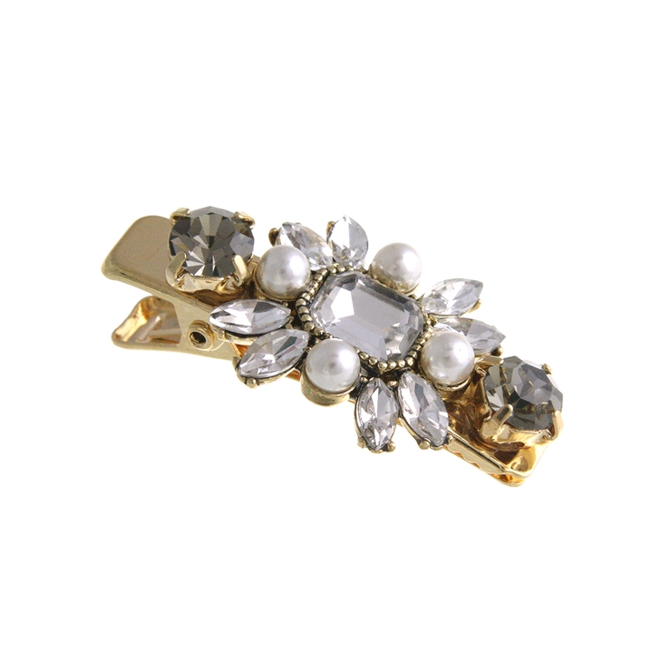 タイプA | アンティーク調パールビジューミニヘアクリップ 小ぶり くちばしクリップ | VINGTAINE