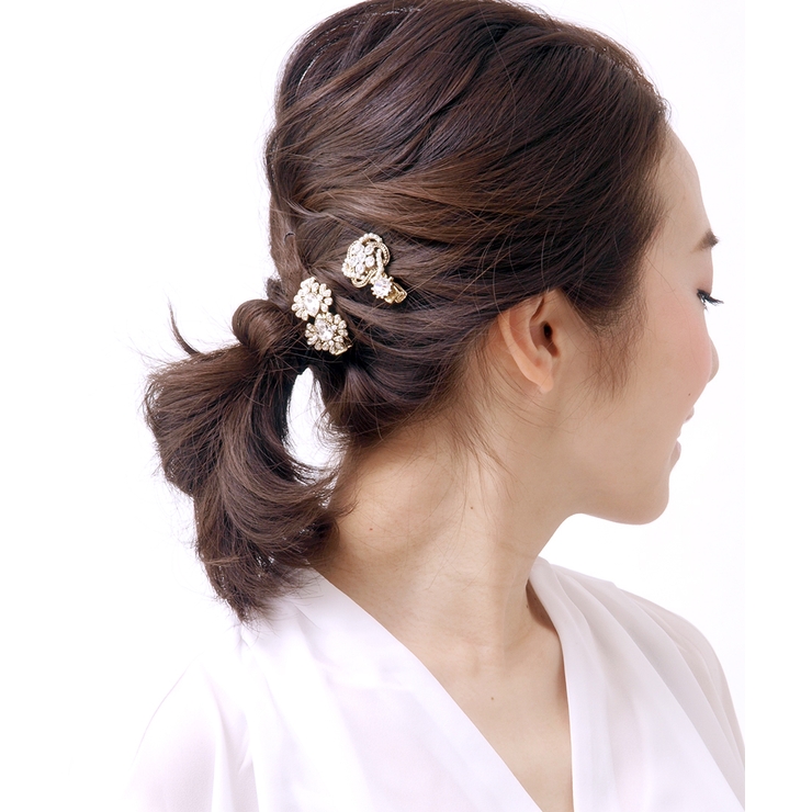 アンティーク調パールビジューミニヘアクリップ 小ぶり くちばしクリップ | VINGTAINE | 詳細画像5 