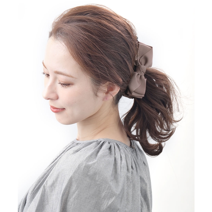 ブラウン | バナナクリップ リボン グログラン | VINGTAINE