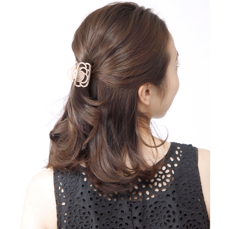 ローズバンスクリップ 透かし模様 ブラック | VINGTAINE | 詳細画像5 