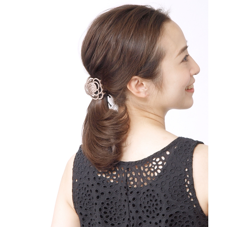 ローズバンスクリップ 透かし模様 ブラック | VINGTAINE | 詳細画像6 