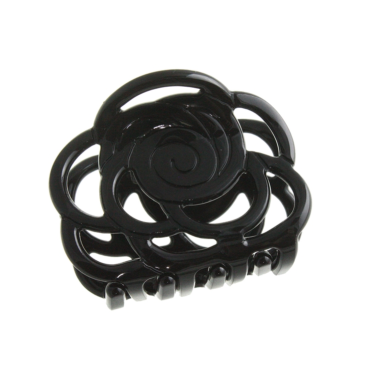 ブラック | ローズバンスクリップ 透かし模様 ブラック | VINGTAINE