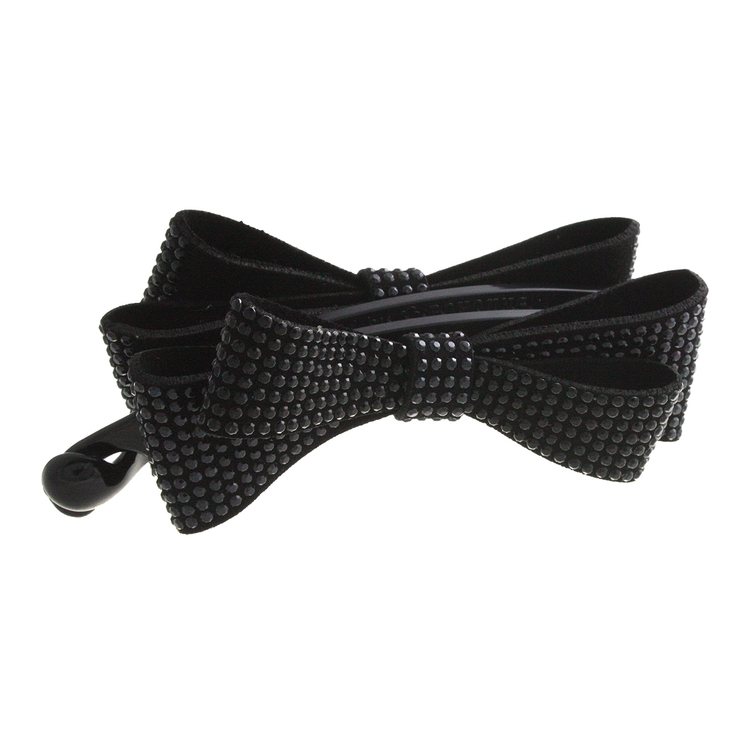 ブラック | スタッズ風リボンバナナクリップ ベーシック ブラック | VINGTAINE