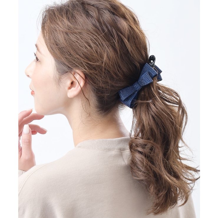 スタッズ風リボンバナナクリップ ベーシック ブラック | VINGTAINE | 詳細画像5 