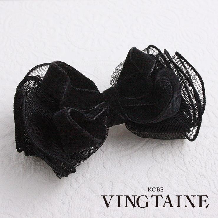 チュールレース×ベルベットリボンバレッタ エレガント クラシカル | VINGTAINE | 詳細画像1 