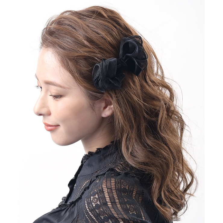 チュールレース×ベルベットリボンバレッタ エレガント クラシカル | VINGTAINE | 詳細画像3 