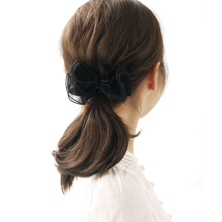 チュールレース×ベルベットリボンバレッタ エレガント クラシカル | VINGTAINE | 詳細画像4 