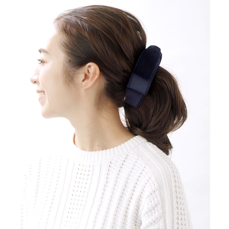 トップリボンバナナクリップ（ベルベット）(L) ブラック グレー | VINGTAINE | 詳細画像6 