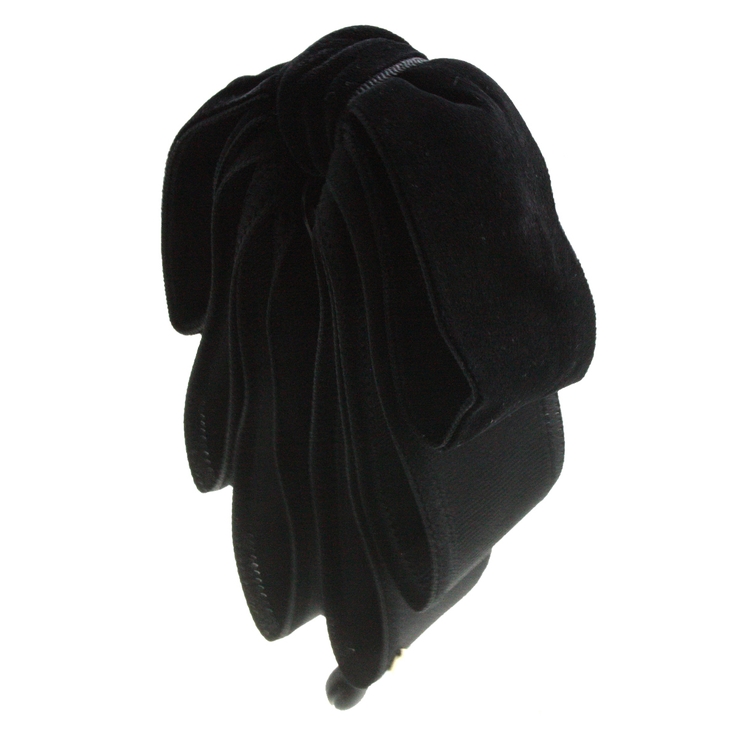 ブラック | トップリボンバナナクリップ（ベルベット）(L) ブラック グレー | VINGTAINE