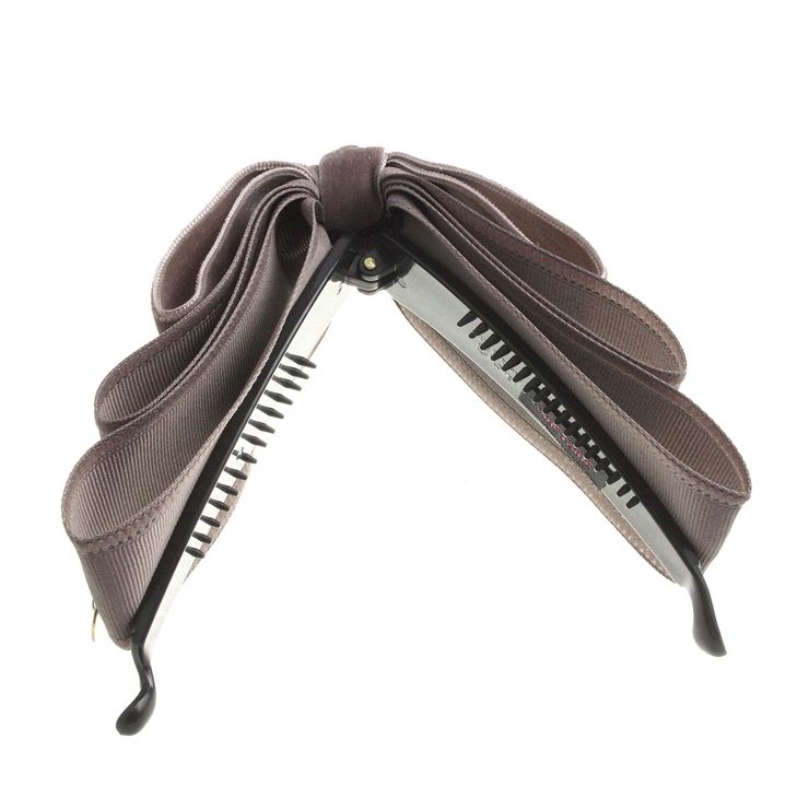 トップリボンバナナクリップ（ベルベット）(L) ブラック グレー | VINGTAINE | 詳細画像2 