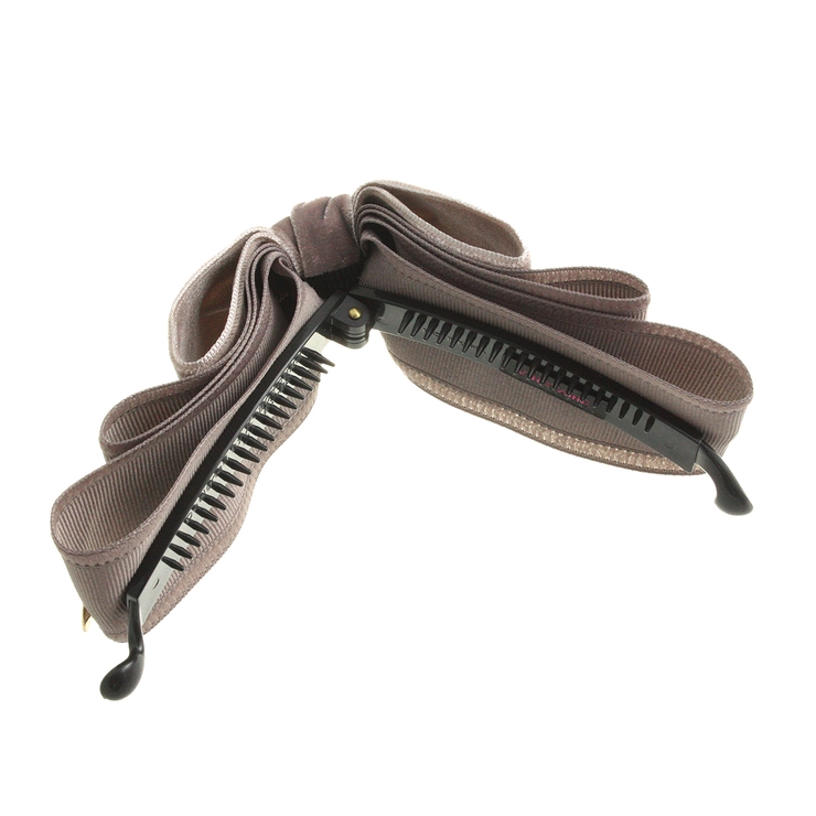 トップリボンバナナクリップ（ベルベット）(M) ブラック グレー | VINGTAINE | 詳細画像2 