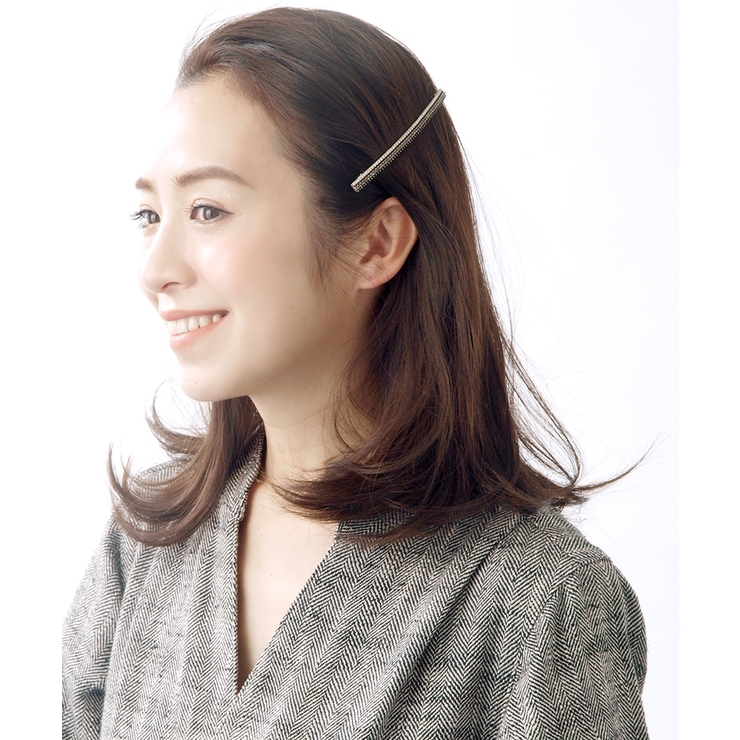 カラービジュー細バレッタ シンプル ブラック | VINGTAINE | 詳細画像6 