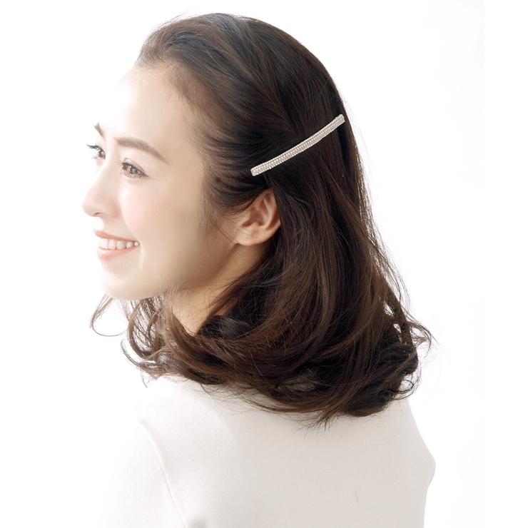 カラービジュー細バレッタ シンプル ブラック | VINGTAINE | 詳細画像3 