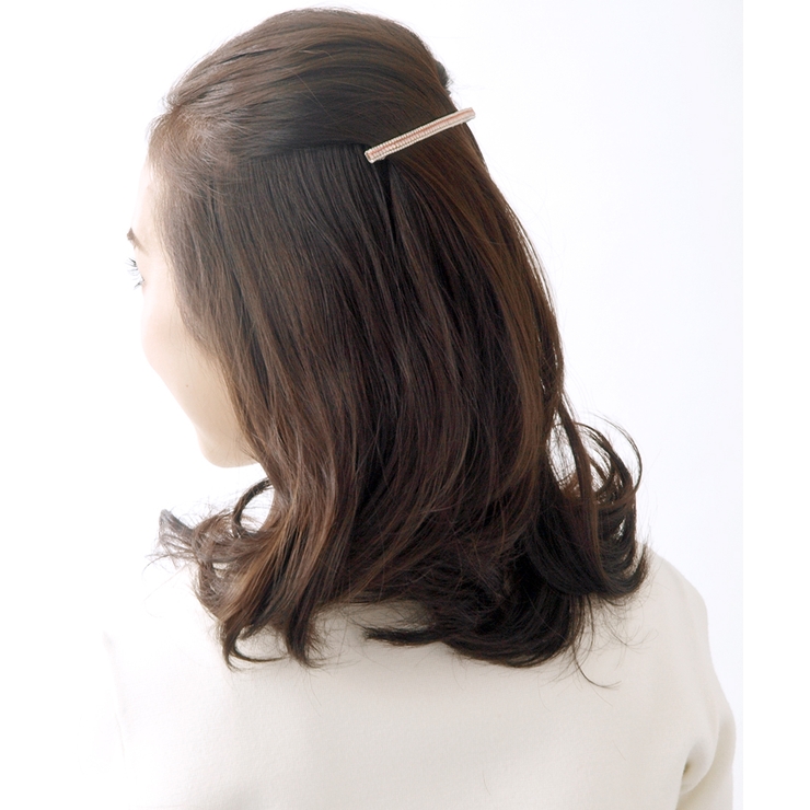 カラービジュー細バレッタ シンプル ブラック | VINGTAINE | 詳細画像4 