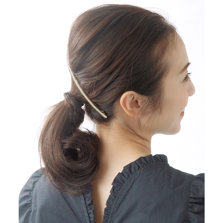 カラービジュー細バレッタ シンプル ブラック | VINGTAINE | 詳細画像5 