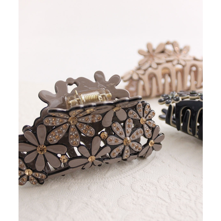 フラワーデザインバンスクリップ ネイビー ピンク | VINGTAINE | 詳細画像8 