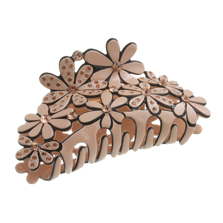 ピンク | フラワーデザインバンスクリップ ネイビー ピンク | VINGTAINE