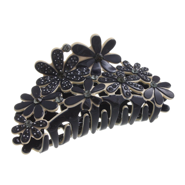 ネイビー | フラワーデザインバンスクリップ ネイビー ピンク | VINGTAINE