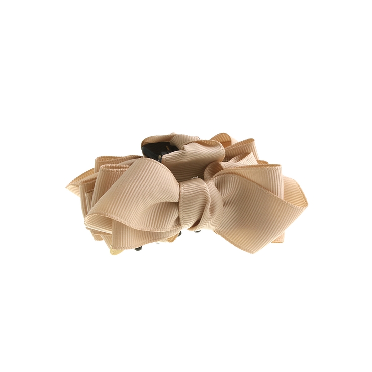 ベージュ | グログランリボンミニバンスクリップ ヘアクリップ 上品 | VINGTAINE