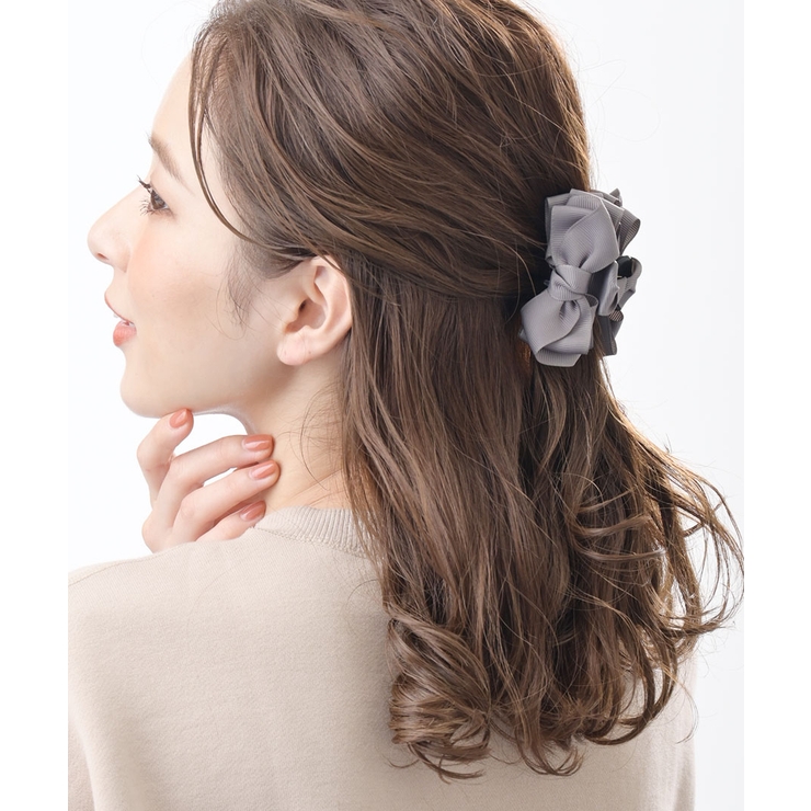 グログランリボンミニバンスクリップ ヘアクリップ 上品 | VINGTAINE | 詳細画像9 