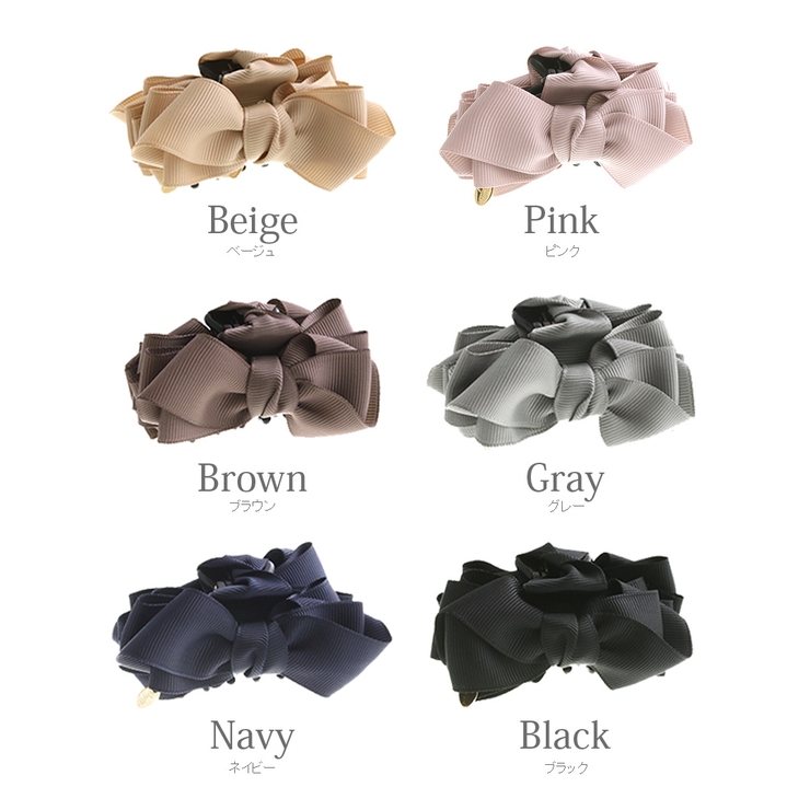グログランリボンミニバンスクリップ ヘアクリップ 上品 | VINGTAINE | 詳細画像2 