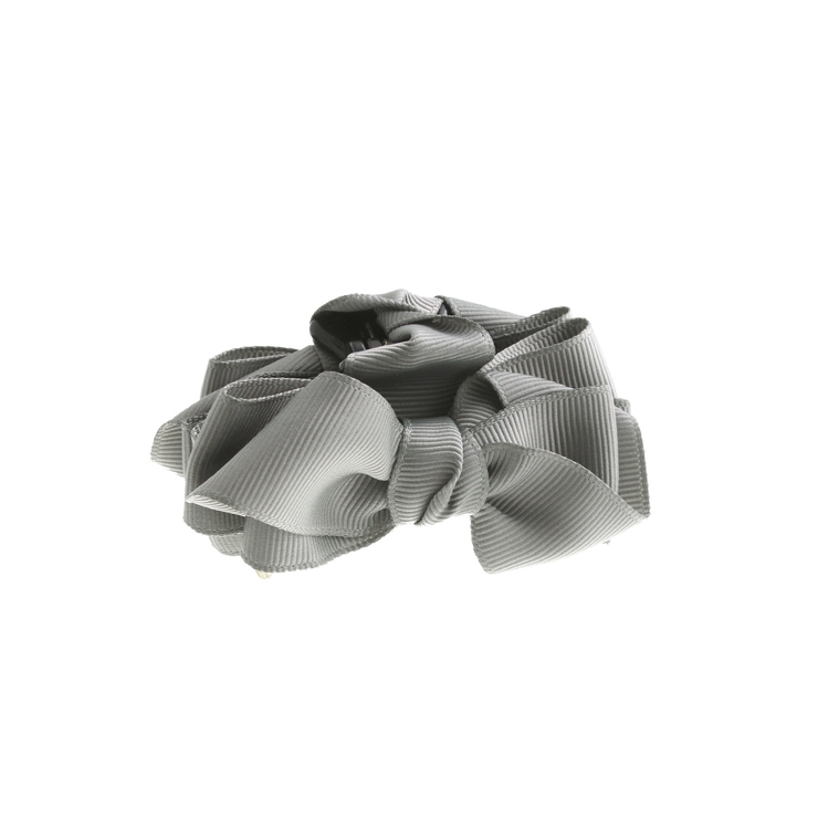 グレー | グログランリボンミニバンスクリップ ヘアクリップ 上品 | VINGTAINE