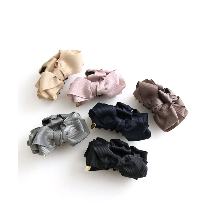 グログランリボンミニバンスクリップ ヘアクリップ 上品 | VINGTAINE | 詳細画像3 