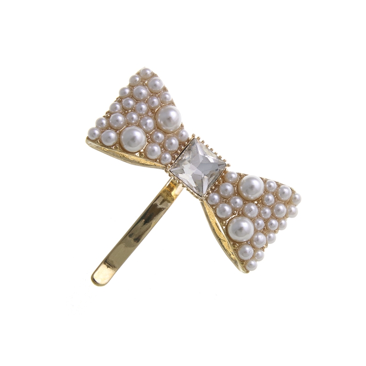 パールビジューリボン ポニーフック ヘアカフ | VINGTAINE | 詳細画像4 