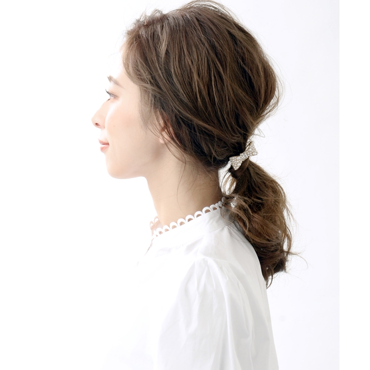 パールビジューリボン ポニーフック ヘアカフ | VINGTAINE | 詳細画像6 