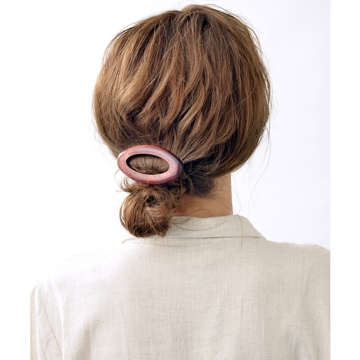 ウッドサークルバレッタ カジュアル ヘアアクセサリー[品番