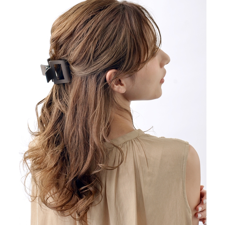 モカ | スクエアカラーバンスクリップ ヘアクリップ エナメル調 | VINGTAINE