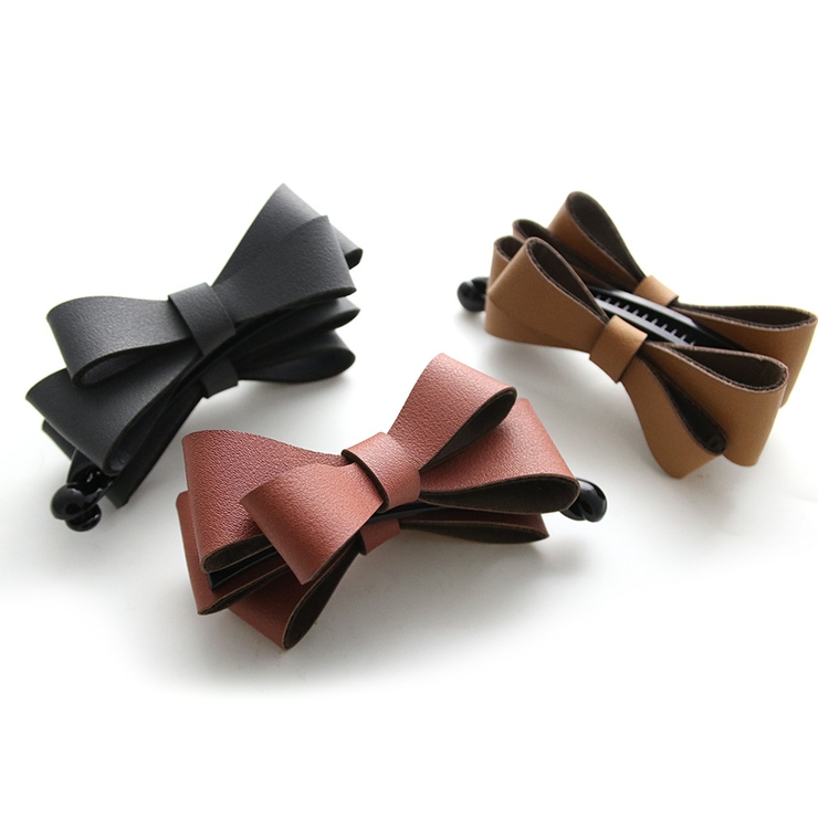 フェイクレザーダブルリボンバナナクリップ ヘアアクセサリー ベーシック | VINGTAINE | 詳細画像14 