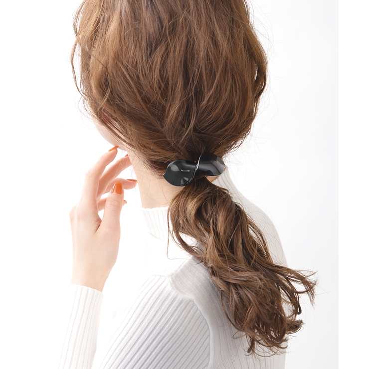 エナメル調ひねりリボンポニーフック ヘアカフ シンプル | VINGTAINE | 詳細画像13 