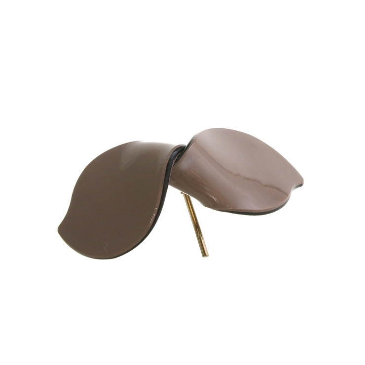 モカ | エナメル調ひねりリボンポニーフック ヘアカフ シンプル | VINGTAINE