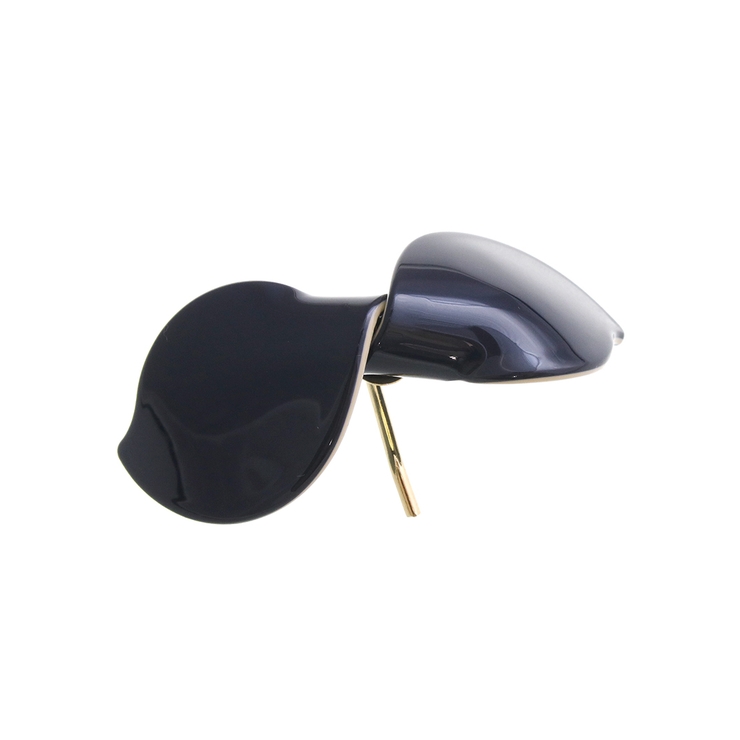 ネイビー | エナメル調ひねりリボンポニーフック ヘアカフ シンプル | VINGTAINE