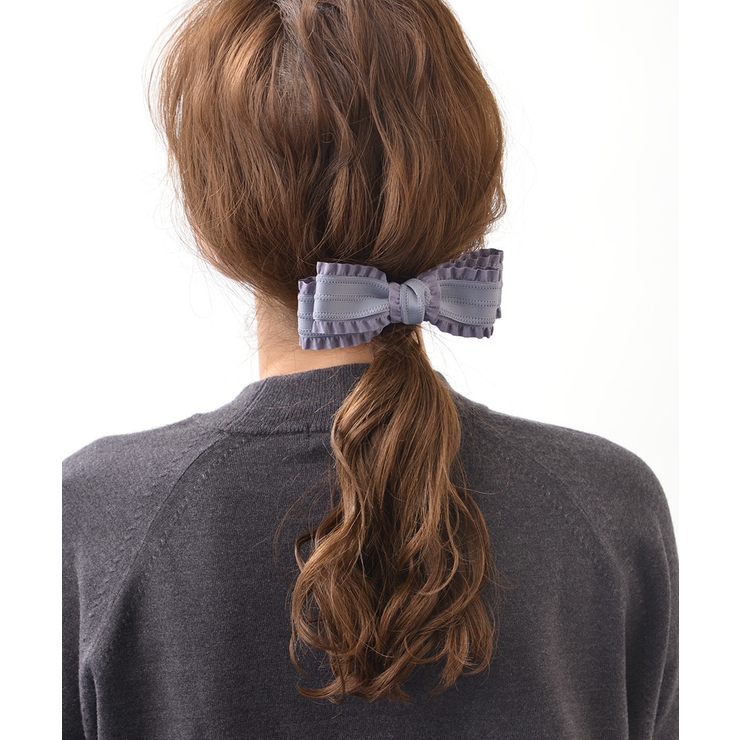 グレー | フリルリボンバレッタ かわいい 大人可愛い | VINGTAINE