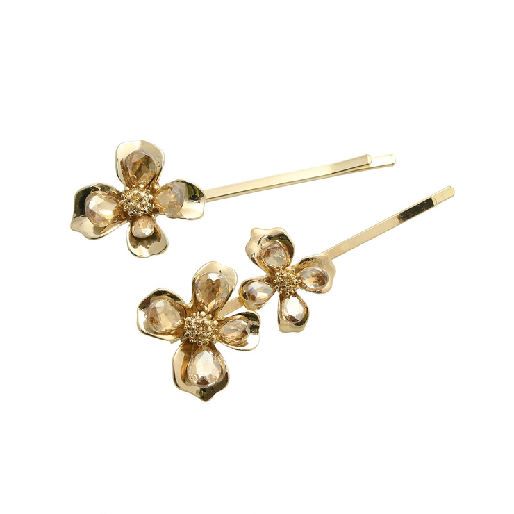 ビジューフラワーヘアピン（2本セット) ストーン ヘアアクセサリー | VINGTAINE | 詳細画像3 