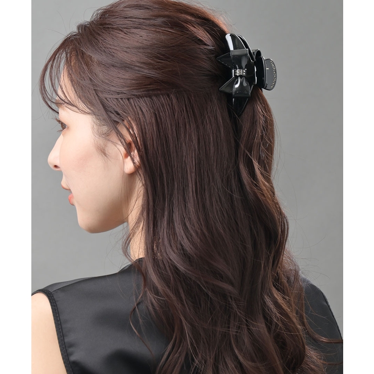 エナメル調ステッチリボンバンスクリップ 上品 光沢 | VINGTAINE | 詳細画像2 