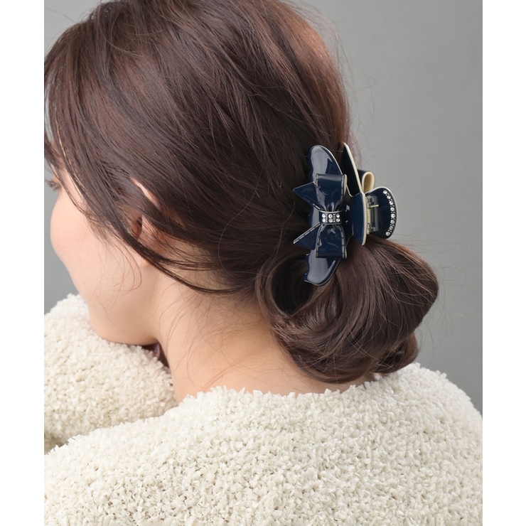 エナメル調ステッチリボンバンスクリップ 上品 光沢 | VINGTAINE | 詳細画像3 