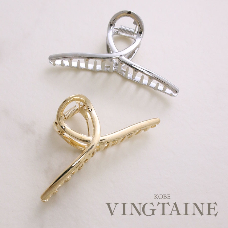 ツイストメタルバンスクリップ シンプル ヘアクリップ | VINGTAINE | 詳細画像1 