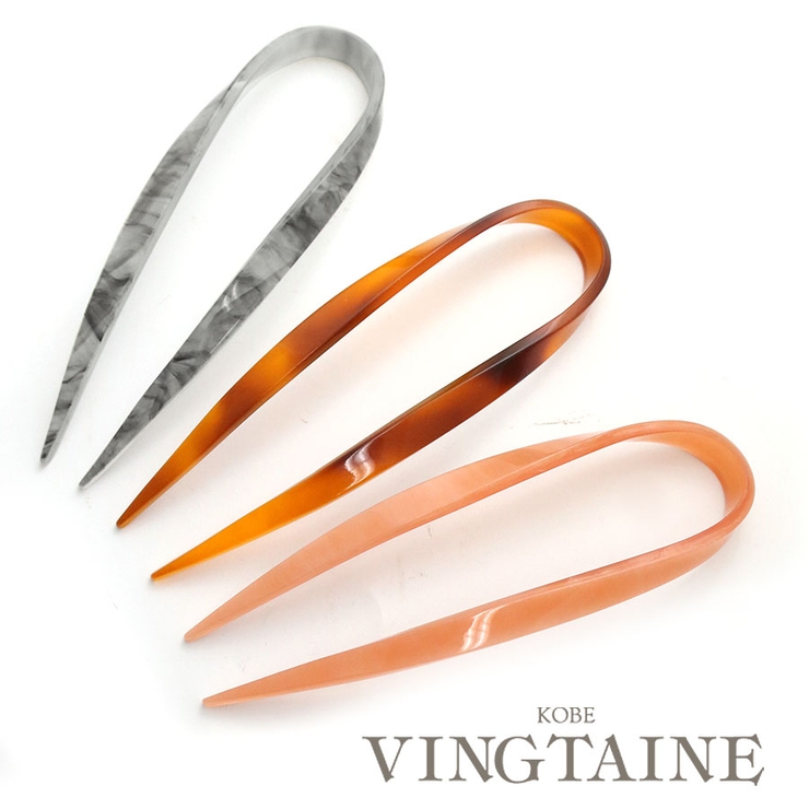 シンプル二又かんざし マーブル まとめ髪 | VINGTAINE | 詳細画像1 