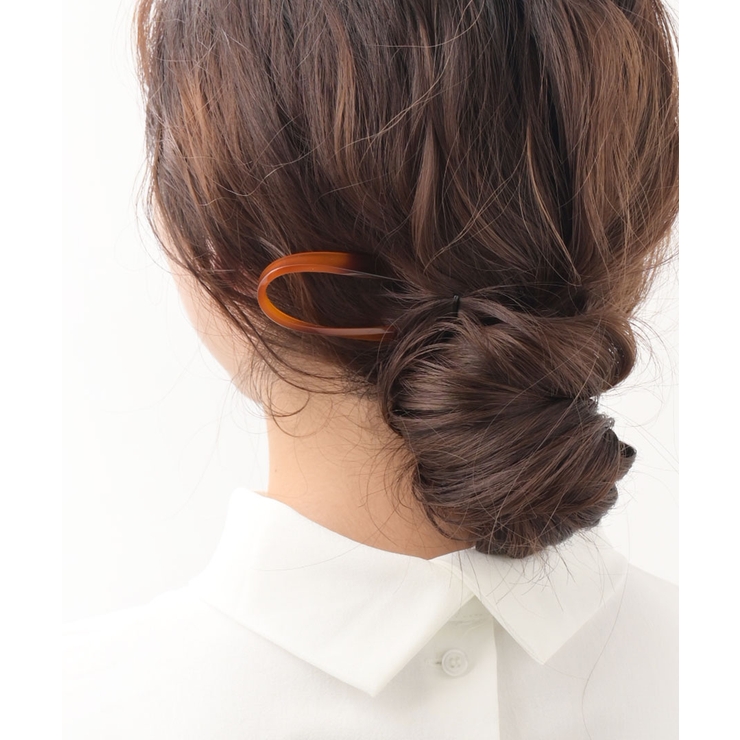 ブラウン | シンプル二又かんざし マーブル まとめ髪 | VINGTAINE