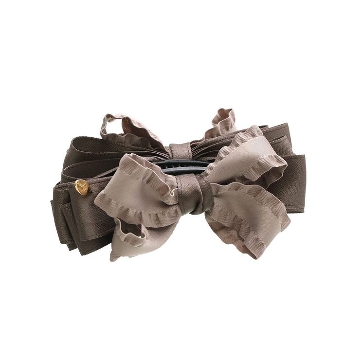 ブラウン | バナナクリップ リボン フリル | VINGTAINE